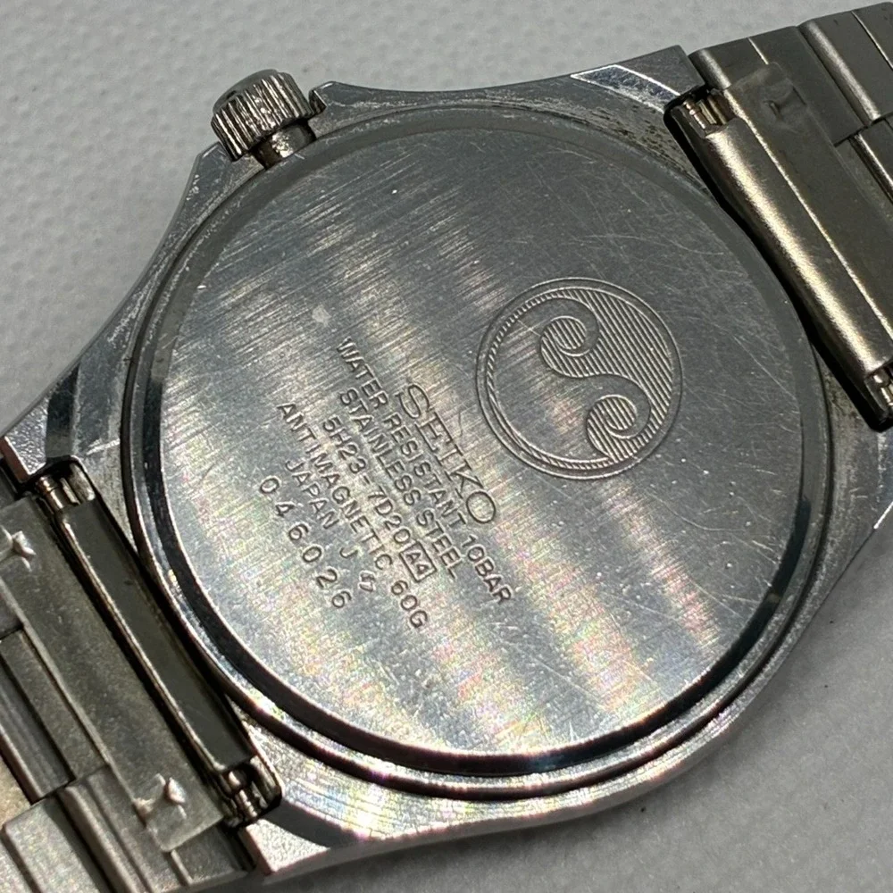 Seiko Chronos Vintage 5H23-7D20 Quartz Men's Watch Stainless Steel-WORKING!